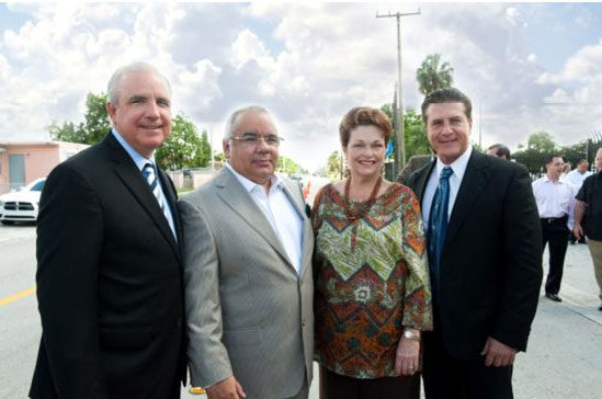 Miami-Dade County Mayor Carlos A. Gimenez; Alexander I. Perez, founder and Chairman of BANAH International Group, Inc.;